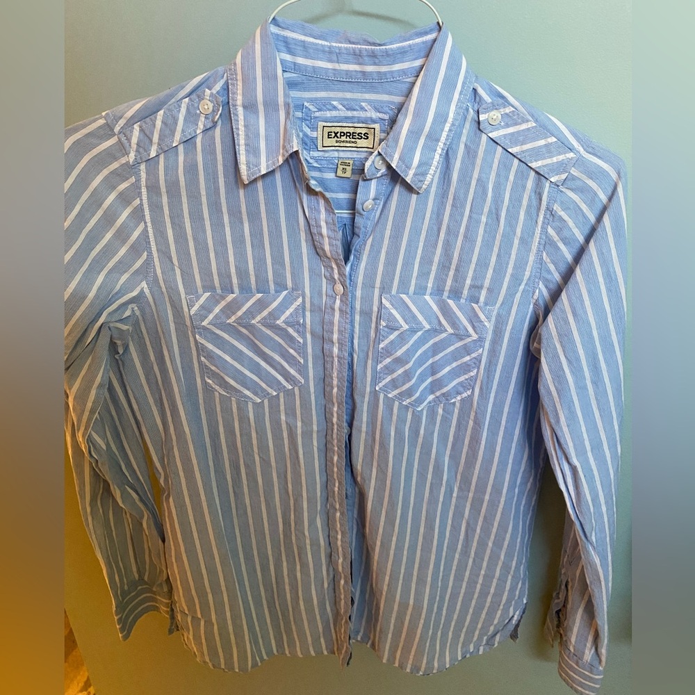 Express boyfriend long sleeve button up